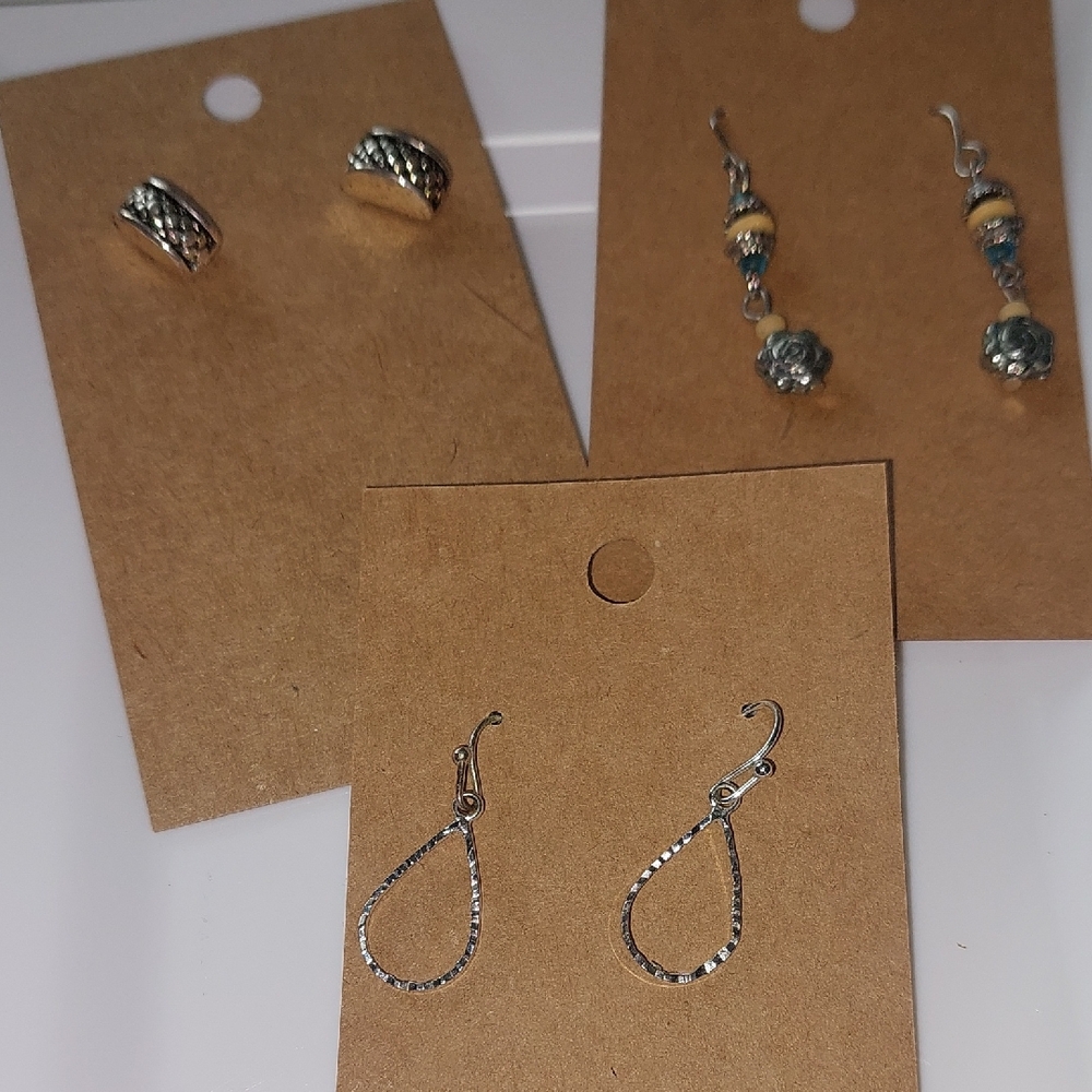 Silver and Gold Tone Earring Set